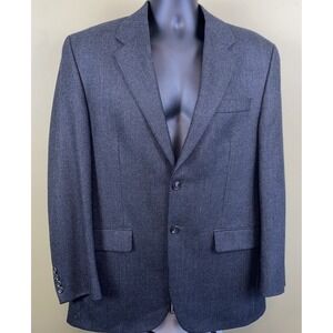 Lauren Ralph Lauren Blazer Mens 43R Charcoal Wool Houndstooth Tweed Check Jacket